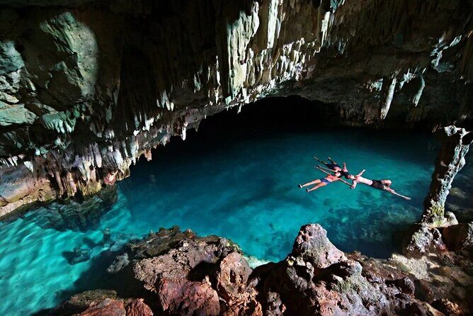 1 Day Labuan Bajo Cunca Wulang, Rangko cave & Sylvia Hills - Cunca Wulang Waterfall: blue water, jump-worthy rocks, and early energy