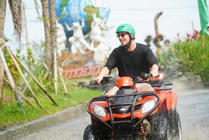 Bali ATV Ride with Waterfall Dragon Cave and Lunch by Penidago - The 1.5-Hour ATV Route: Jungle, Rice Fields, River, Waterfall, Dragon Cave