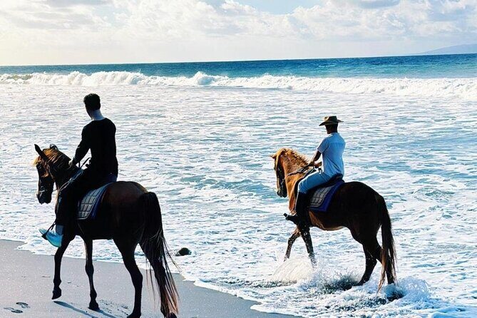Bali Horse Riding Trot & Canter Saba Beach with Local Temple - What You’ll See While You Ride: Fishing Boats, Mount Agung, and Nusa Penida