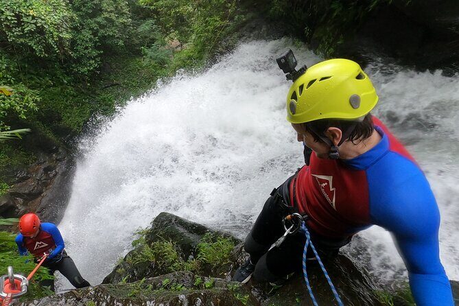 The Natural Canyoning in Alam Canyon - Second section: narrow gorge jumps and technical rappels
